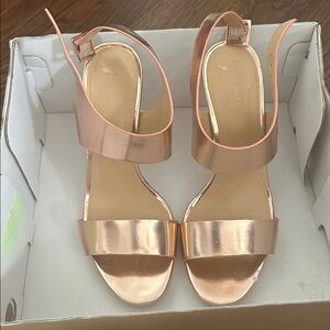 Michael Kors rose gold ankle strap heels